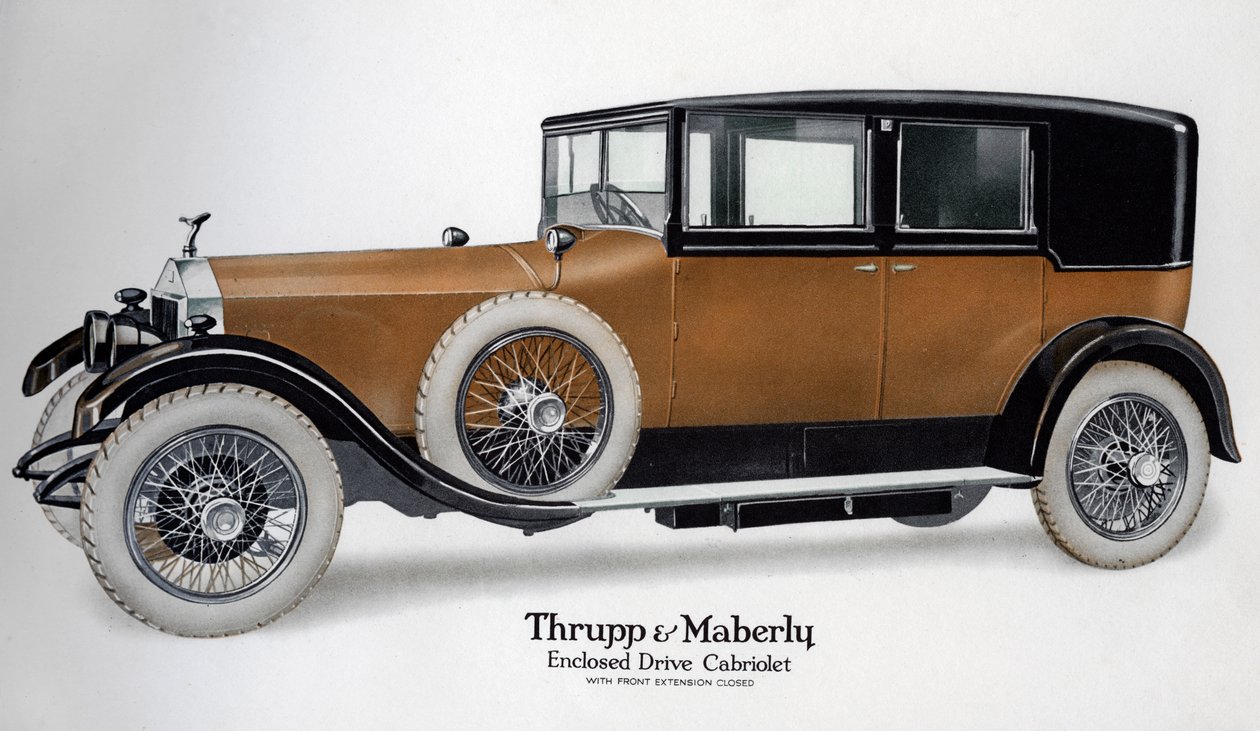 Zárt meghajtású Rolls-Royce kabrió zárt hosszabbítóval, c1910-1929 alkotó: Unbekannt