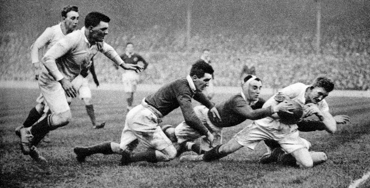 Anglia gólt szerzett Skócia ellen, Twickenham, London, 1926-1927 alkotó: Unbekannt
