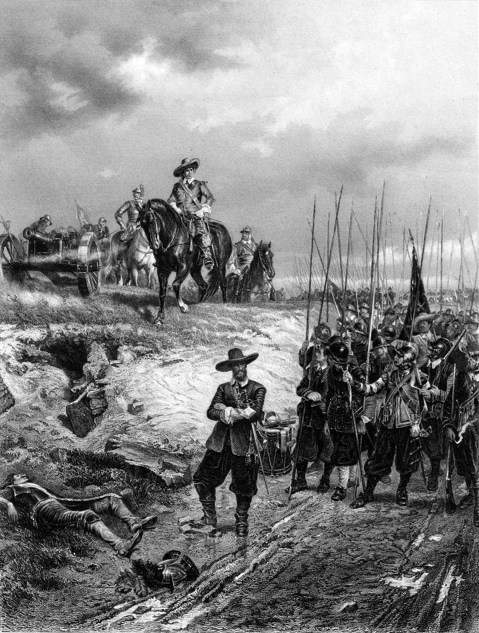Angol polgárháborúk: Oliver Cromwell 1599-1658 a Marston Moor-i csatában, 1644. július 2. alkotó: Unbekannt