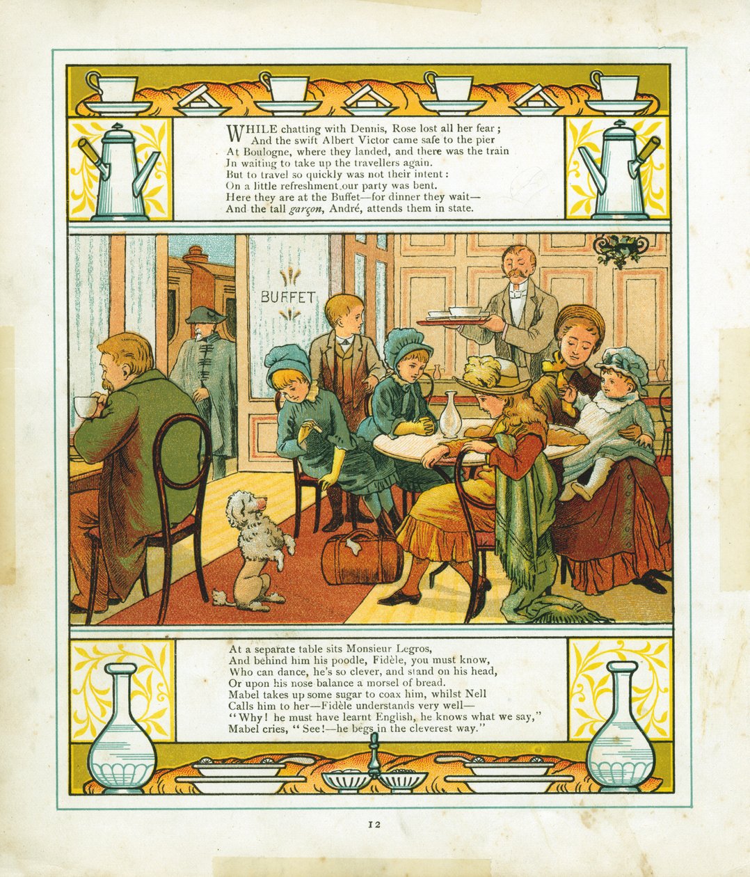 Angol család a franciaországi Boulogne-i állomás büféjében étkezik, 1886 alkotó: Unbekannt