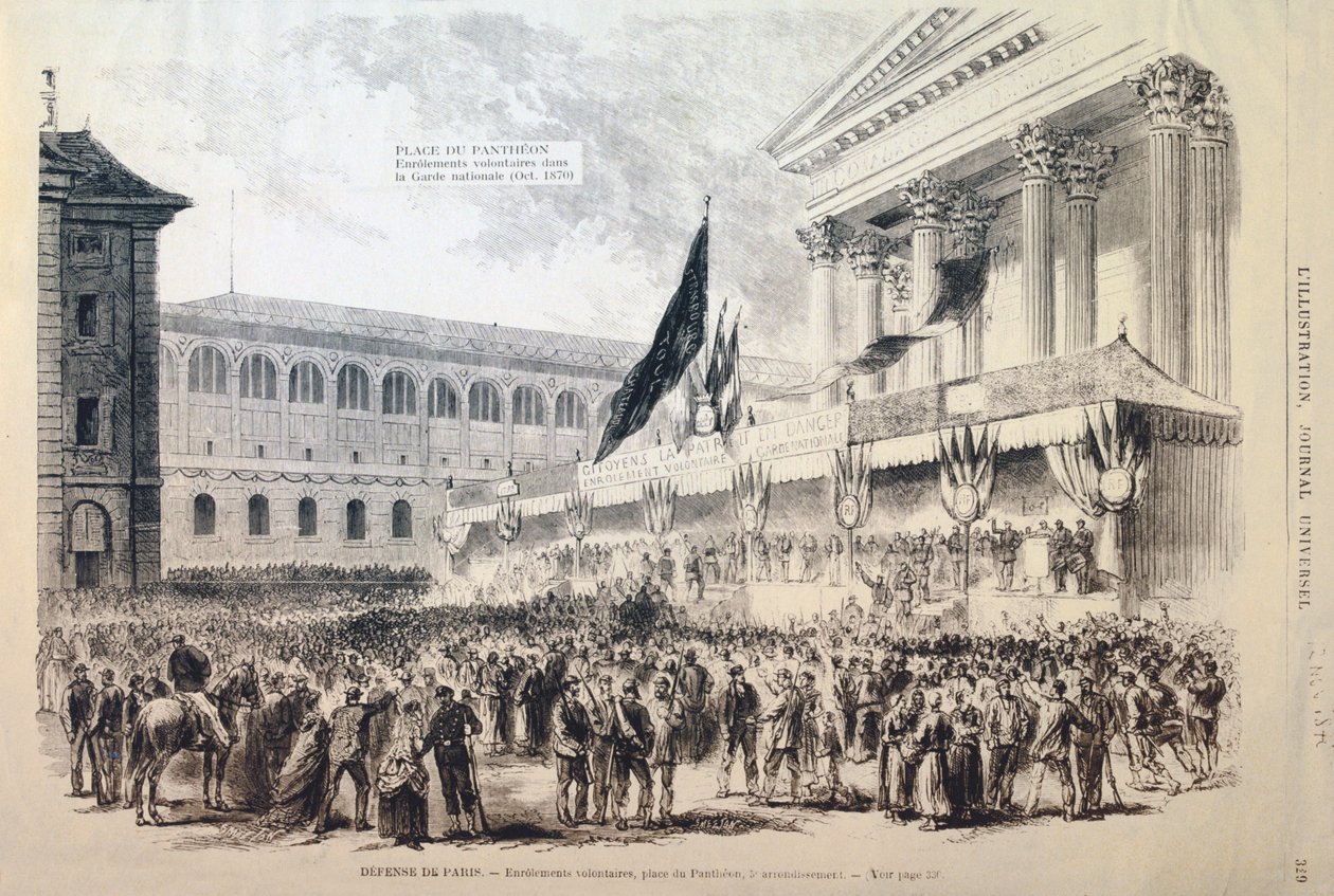 Önkéntesek besorozása a Nemzeti Gárdába, Place du Pantheon, Párizs, 1870-1871 alkotó: Unbekannt