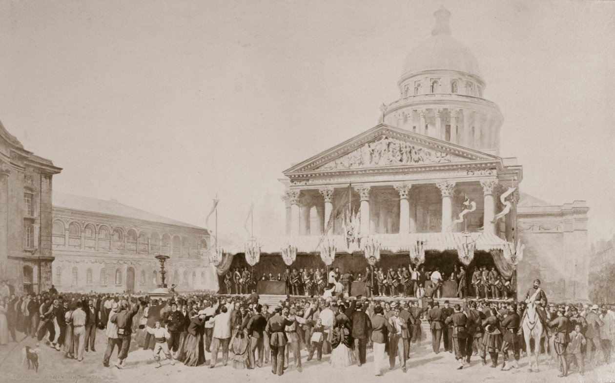 Önkéntesek besorozása a Nemzeti Gárdába, Place du Pantheon, Párizs, 1870-1871 alkotó: Unbekannt
