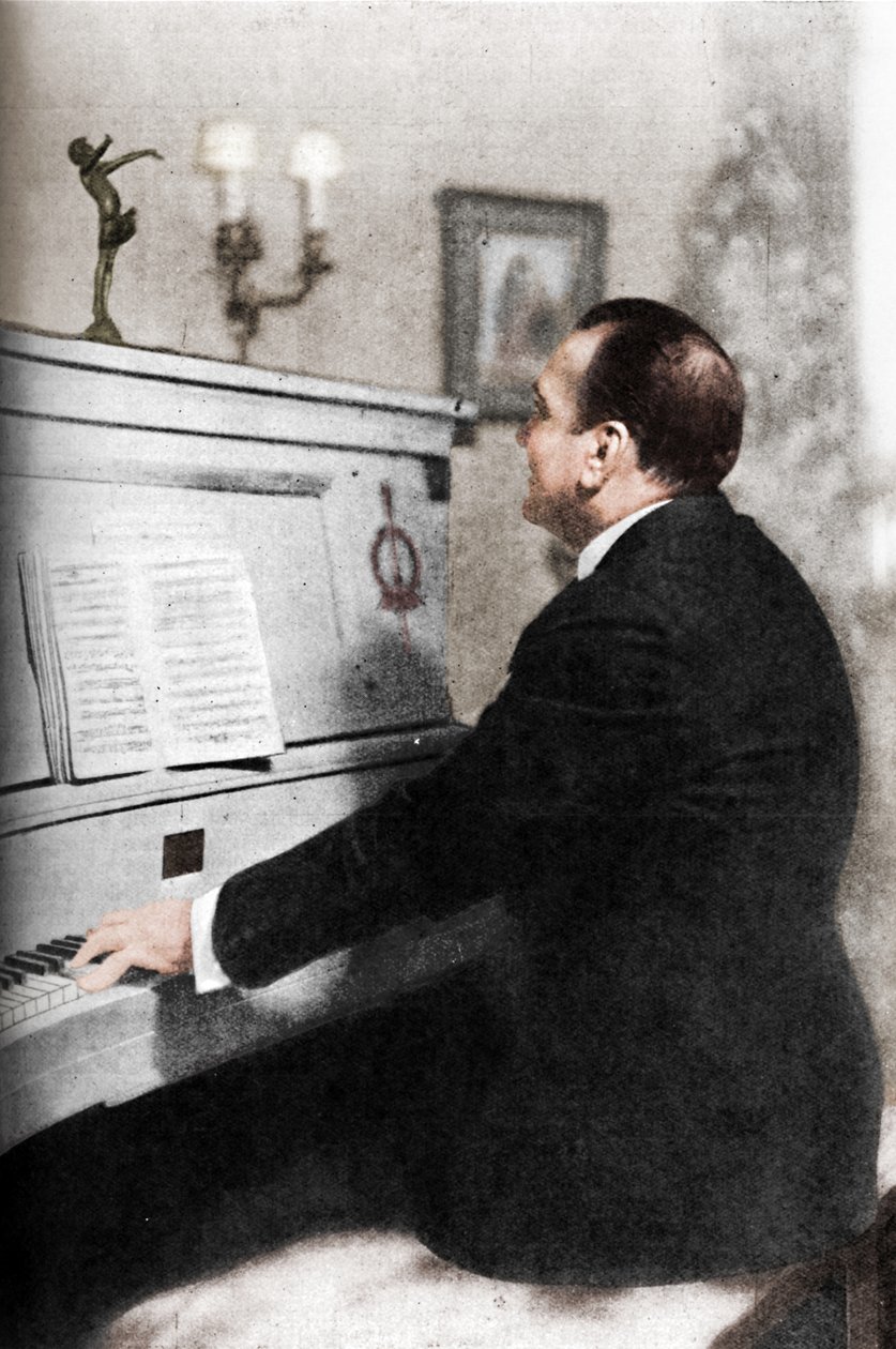 Enrico Caruso – Olaszország híres tenorja a zongoránál, c1925 alkotó: Unbekannt