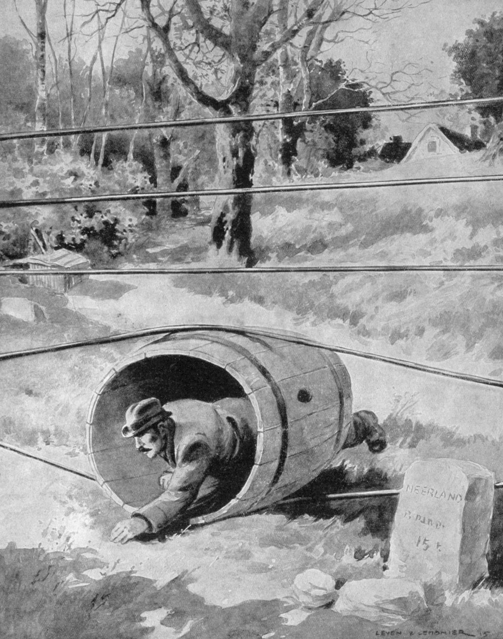 Belépés Hollandiába a belga határról, 1915 alkotó: Unbekannt