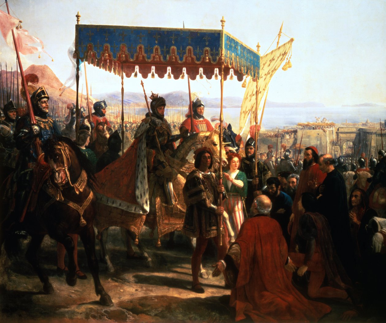 VIII. Károly beléptetése Nápolyba, 1495. május 12. 19. század alkotó: Unbekannt
