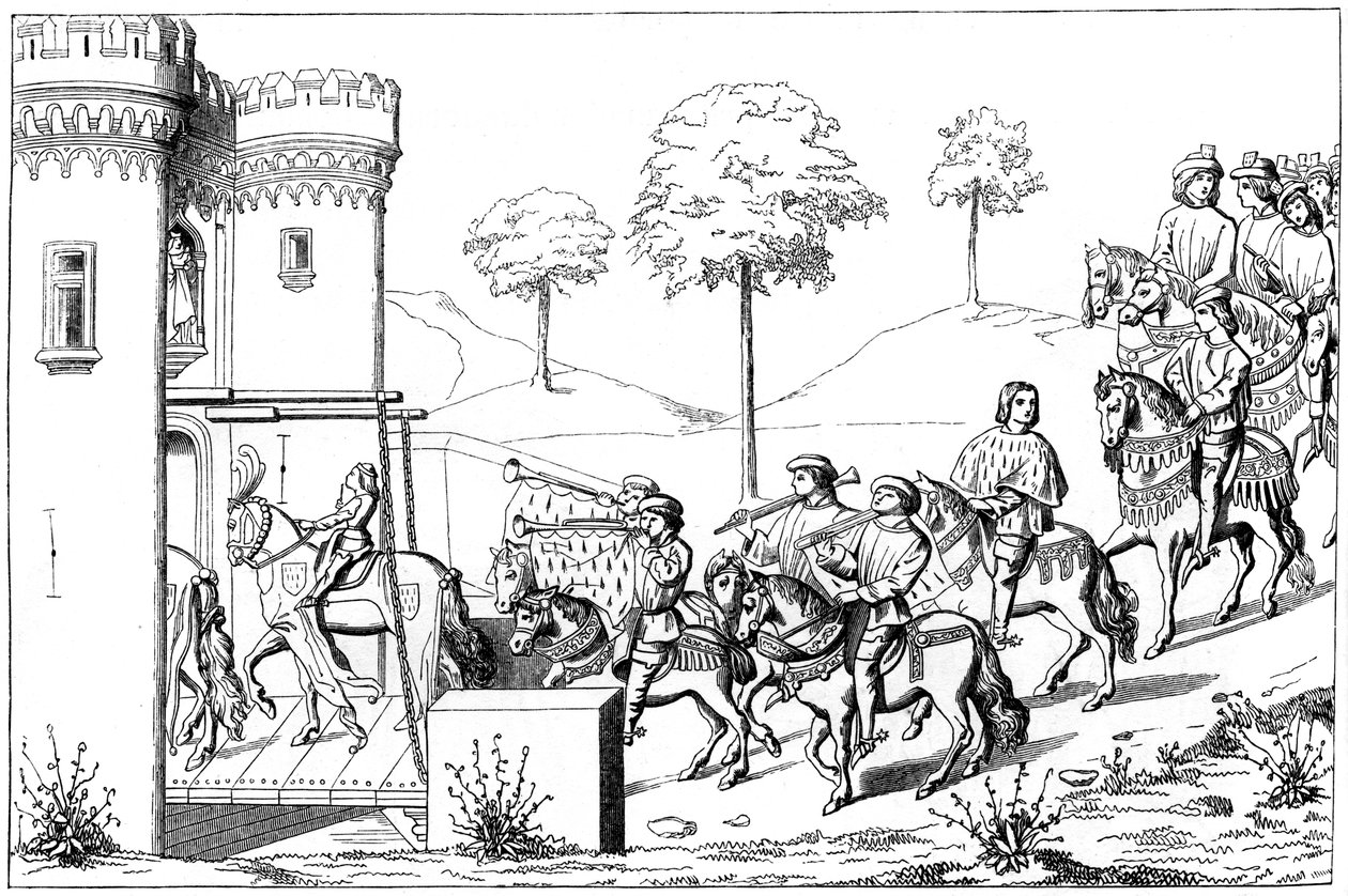 A főispán bejárata a torna helyszínére, 1849. XV. század alkotó: Unbekannt