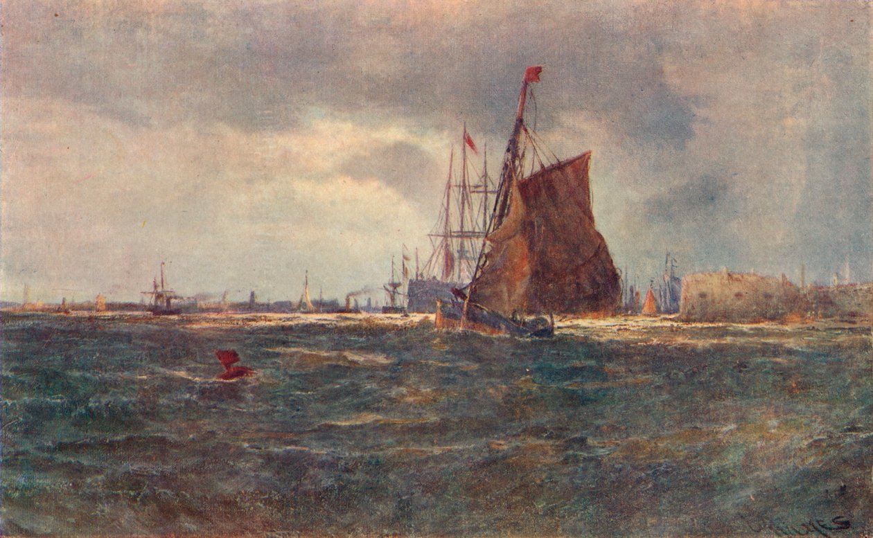 Portsmouth kikötőjének bejárata, 1906. 19. század vége alkotó: Unbekannt
