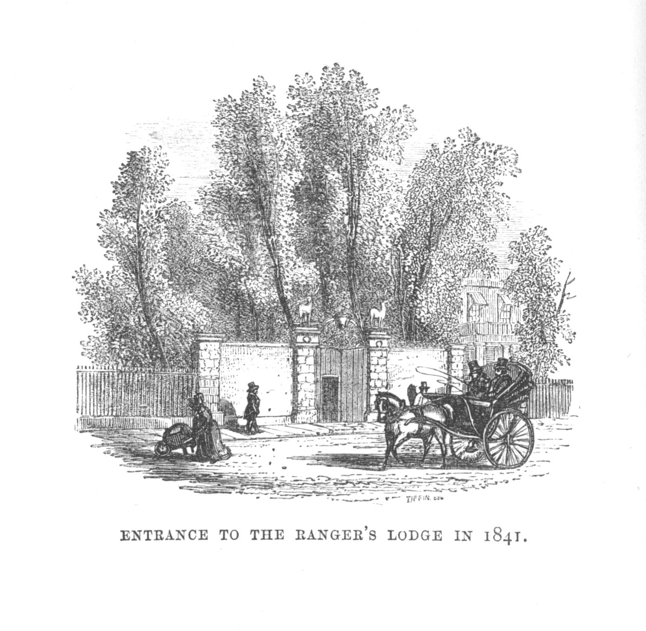 A Rangers Lodge bejárata 1841-ben, 1870 körül alkotó: Unbekannt