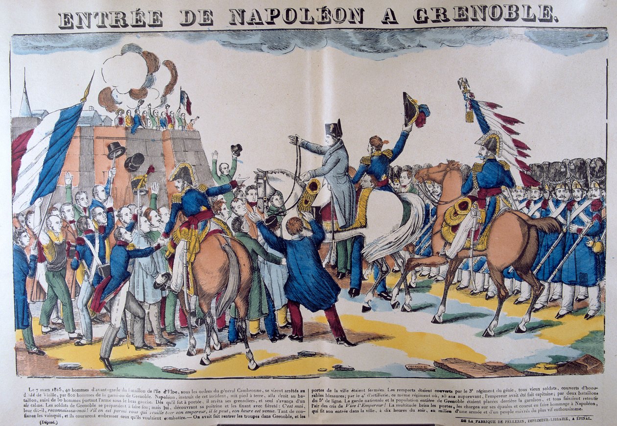 Napóleon belépője Grenoble-ba, 1815. március, 19. század alkotó: Unbekannt
