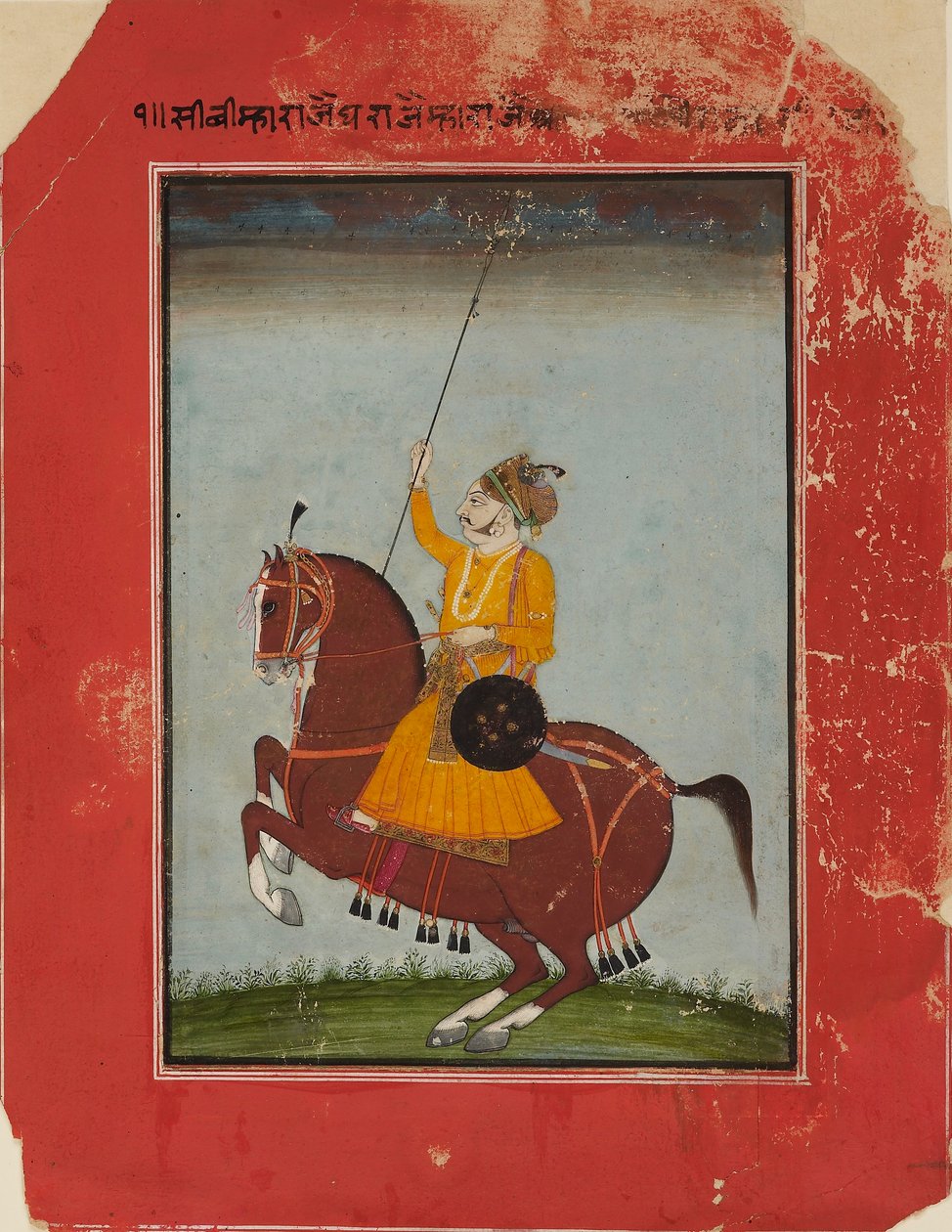 Maharaja Zorawar Singh of Bikaner lovas portréja, 1835-1840 alkotó: Unbekannt