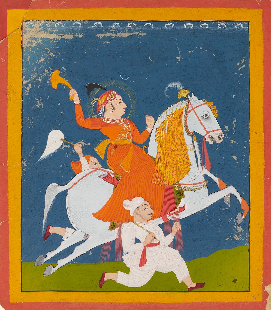 Mewari Maharana Bhim Singh lovas portréja, 1785 alkotó: Unbekannt