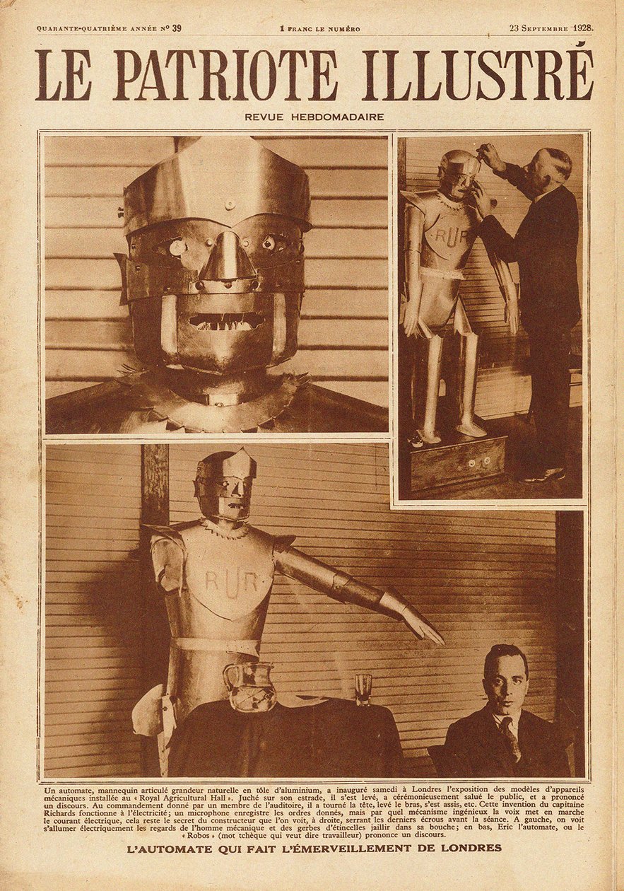Eric, az első brit robot a Modellmérnökök Társaságának kiállításán Londonban, 1928-ban. alkotó: Unbekannt