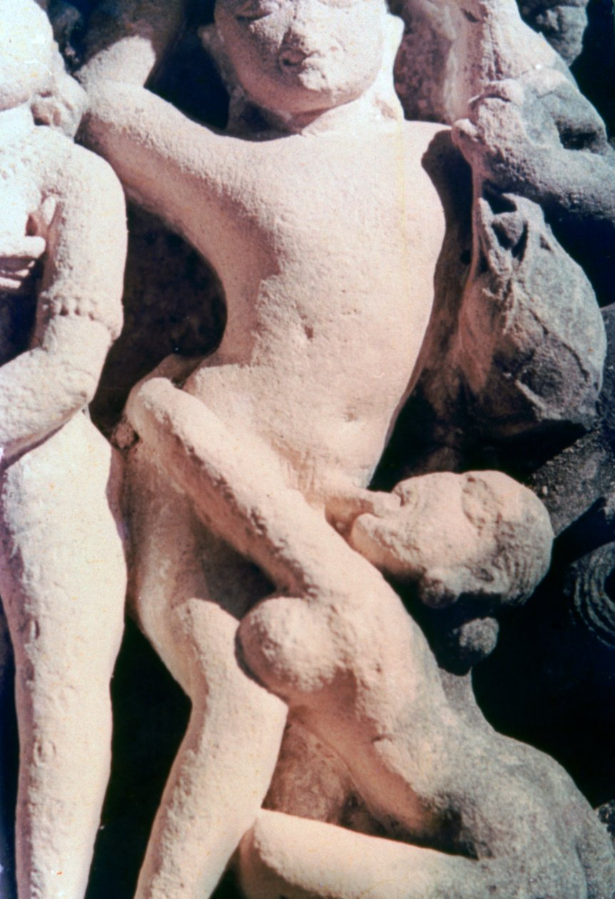 Erotikus szobrászat, Khajuraho, India. c950-1050. 20. század alkotó: Unbekannt