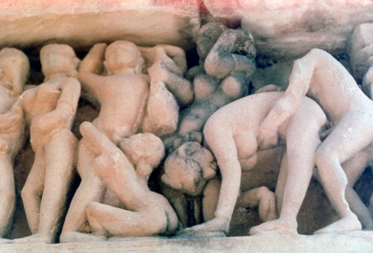 Erotikus szobrászat, Khajuraho, India. c950-1050. 20. század alkotó: Unbekannt
