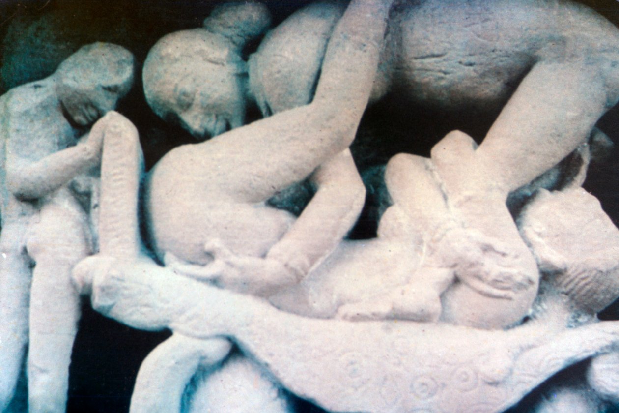Erotikus szobrászat, Khajuraho, India. c950-1050. 20. század alkotó: Unbekannt