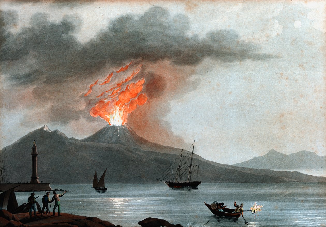 A Vezúv kitörése, Olaszország, 1815 alkotó: Unbekannt