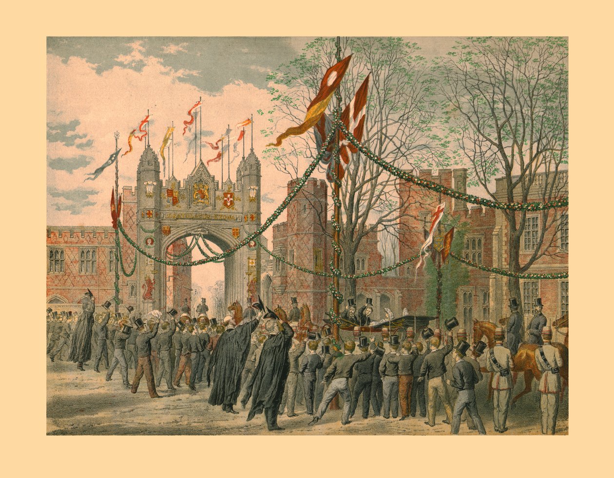 Eton School and the Boys Arch, 1863. alkotó: Unbekannt