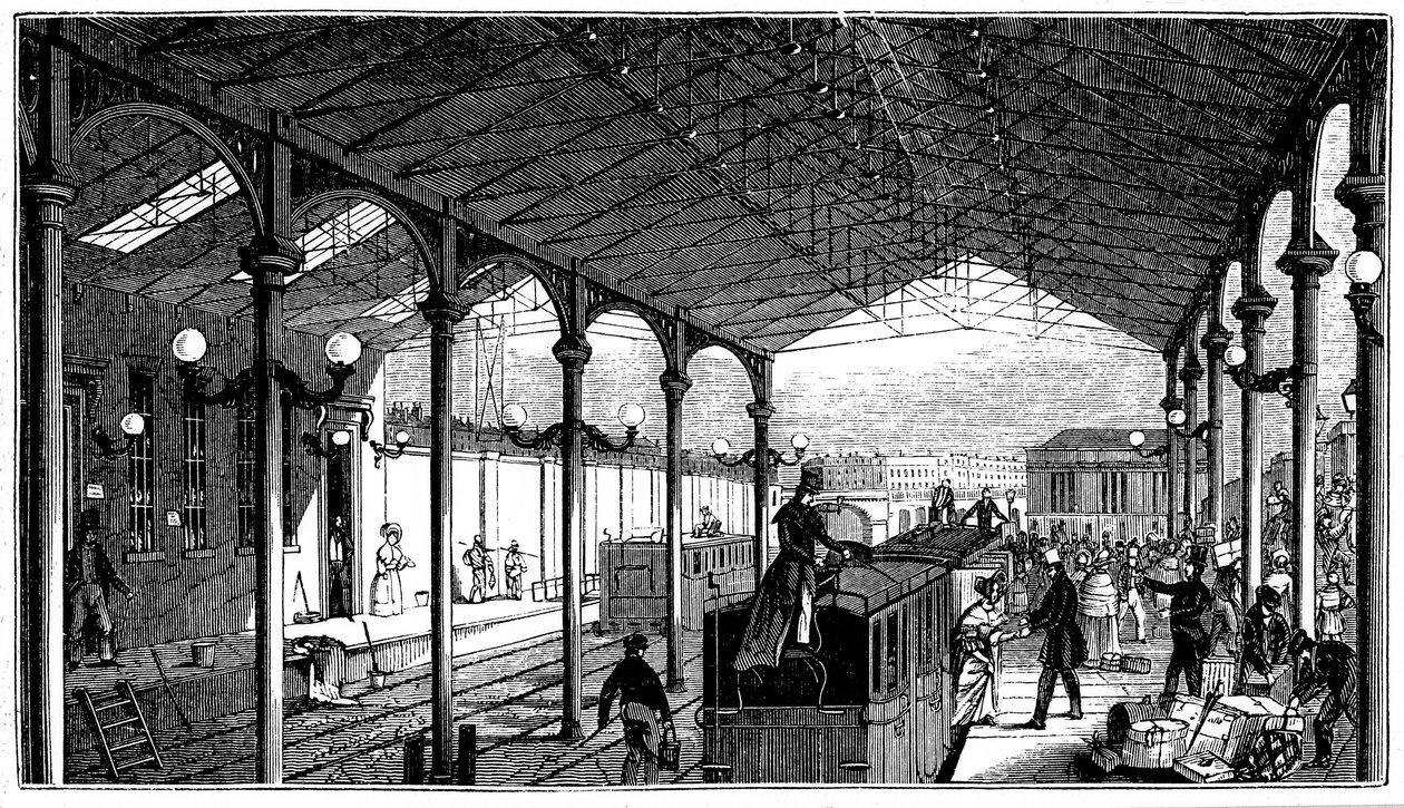 Euston állomás, London londoni végállomása és a birminghami vasút, 1840 alkotó: Unbekannt
