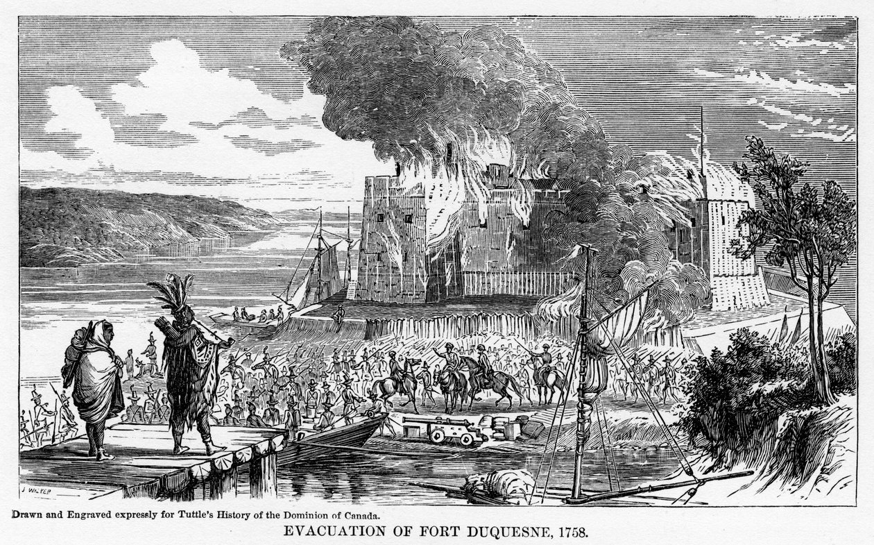Fort Duquesne kiürítése, 1758, 1877 alkotó: Unbekannt