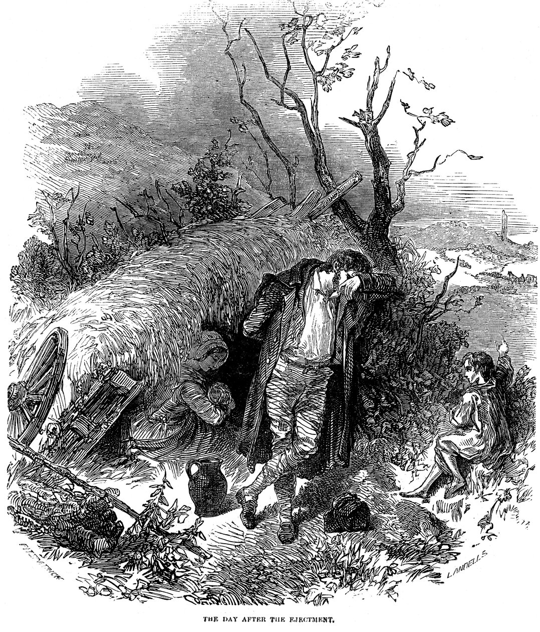 Kitelepített ír parasztcsalád, 1848 alkotó: Unbekannt