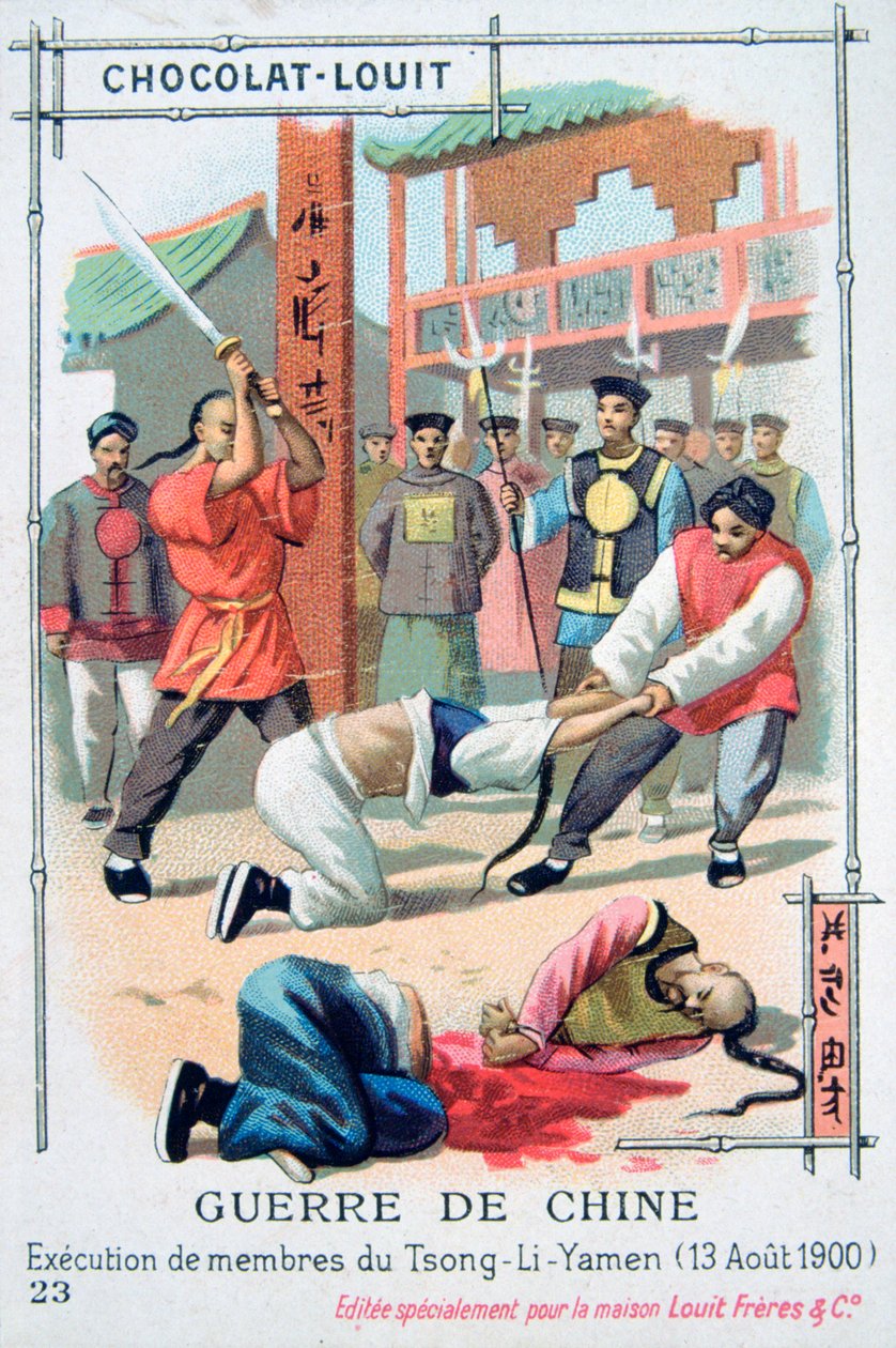 A kínai Tsong-Li-Yamen tagjainak kivégzése, boxerlázadás, 1900. augusztus 13. alkotó: Unbekannt