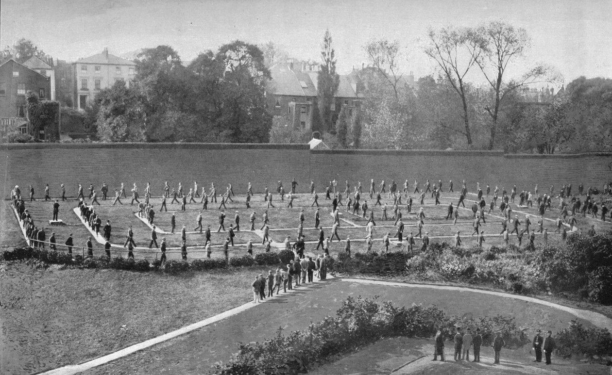 Gyakorlóudvar a Holloway börtönben, London, 1901 1901 alkotó: Unbekannt