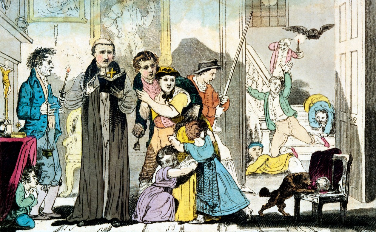Ördögűzés haranggal, könyvvel és gyertyával, 1816 alkotó: Unbekannt