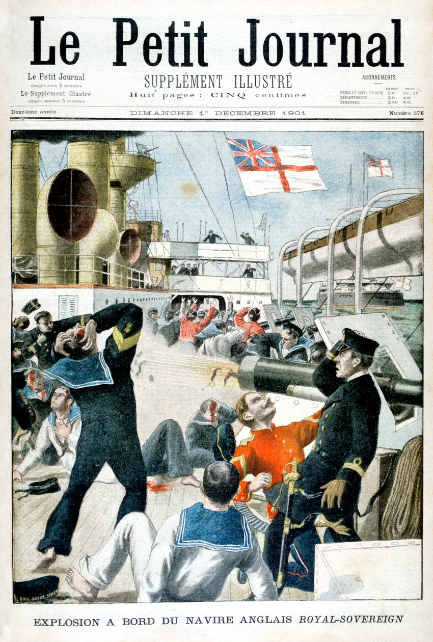 Robbanás a HMS Royal Sovereign brit hadihajó fedélzetén, 1901 alkotó: Unbekannt