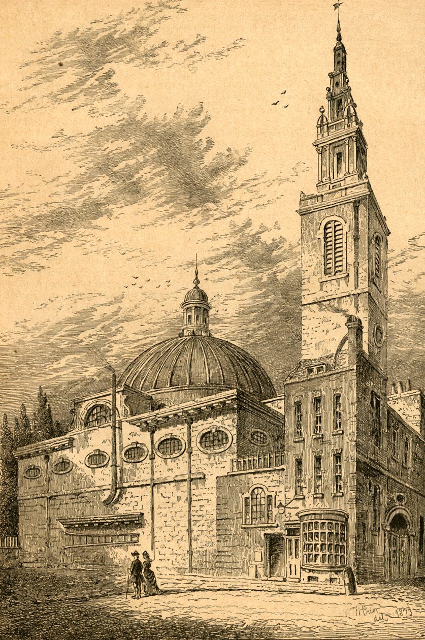 St. Stephens külseje, Walbrook, 1700-ban, 1897-ben. alkotó: Unbekannt