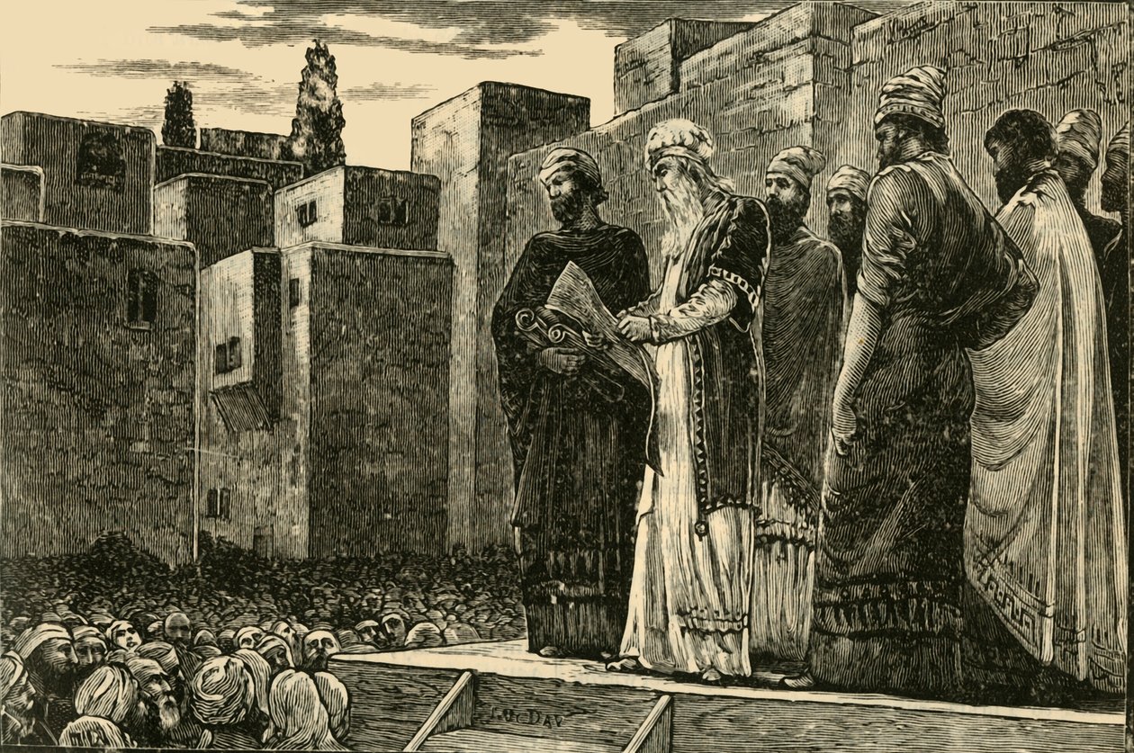 Ezra felolvassa a törvényt a zsidóknak, 1890. alkotó: Unbekannt