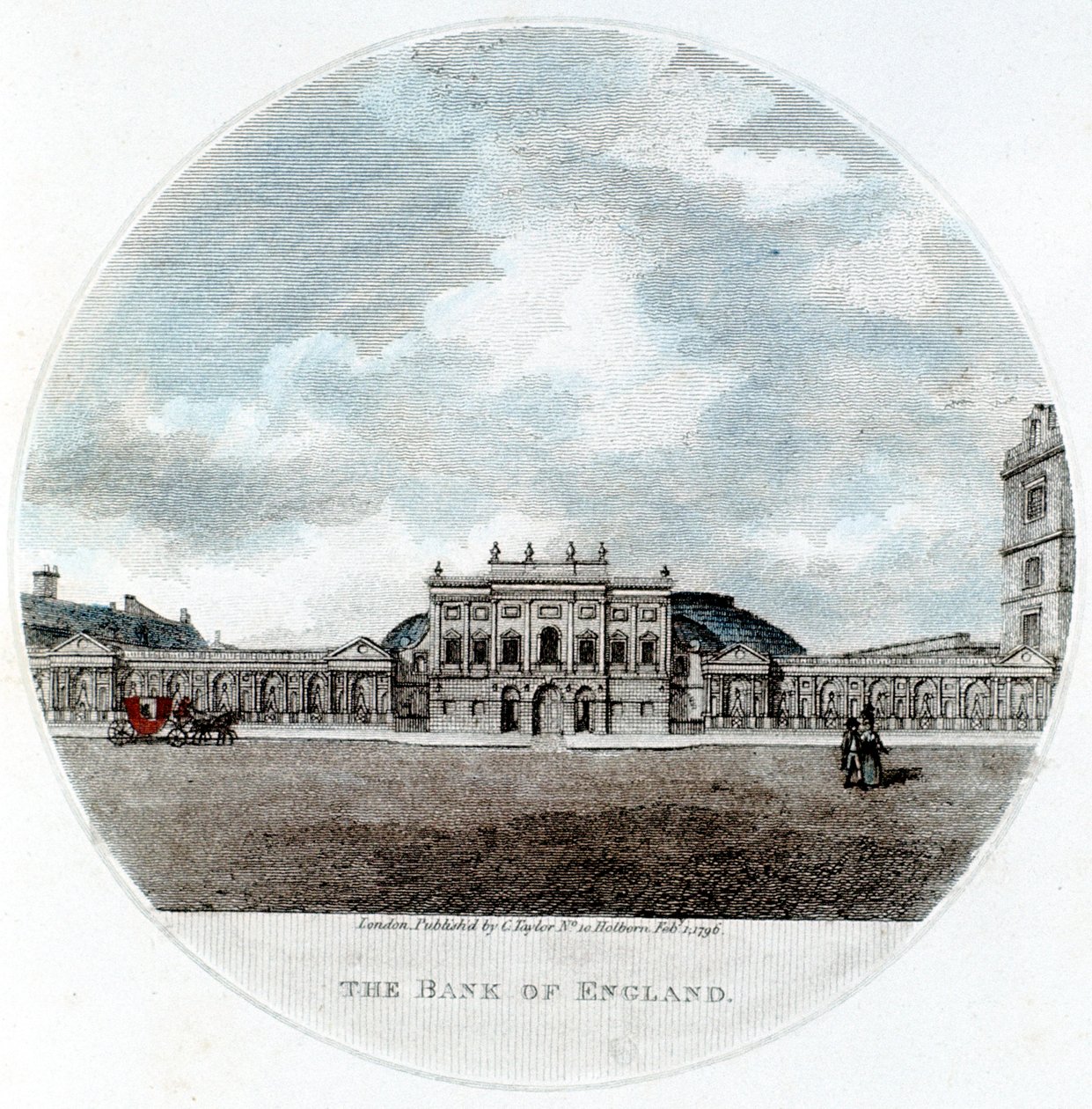 A Bank of England homlokzata, Threadneedle Street, London, 1796 alkotó: Unbekannt