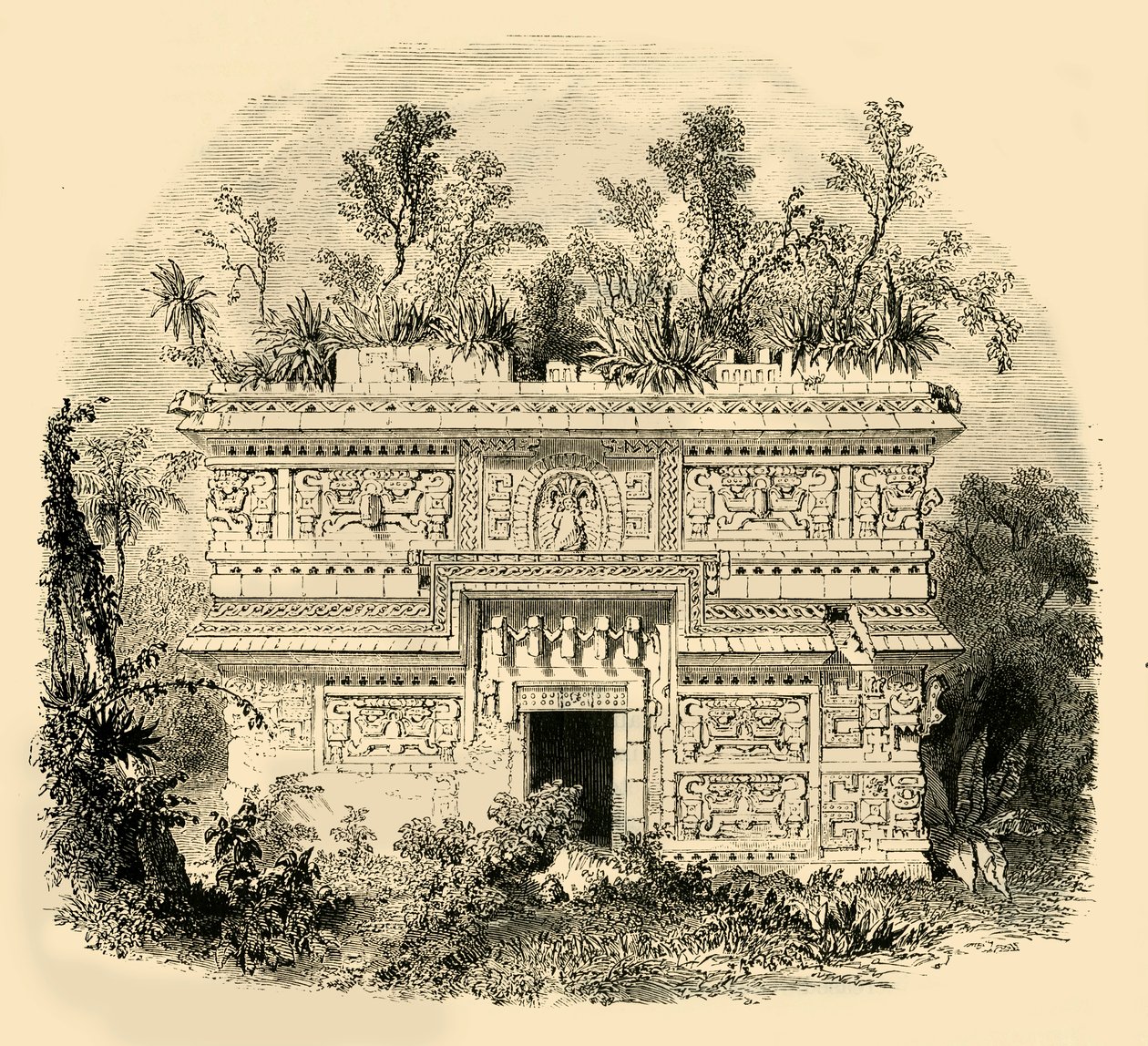 A jukatáni szülőpalota homlokzata, 1890. alkotó: Unbekannt