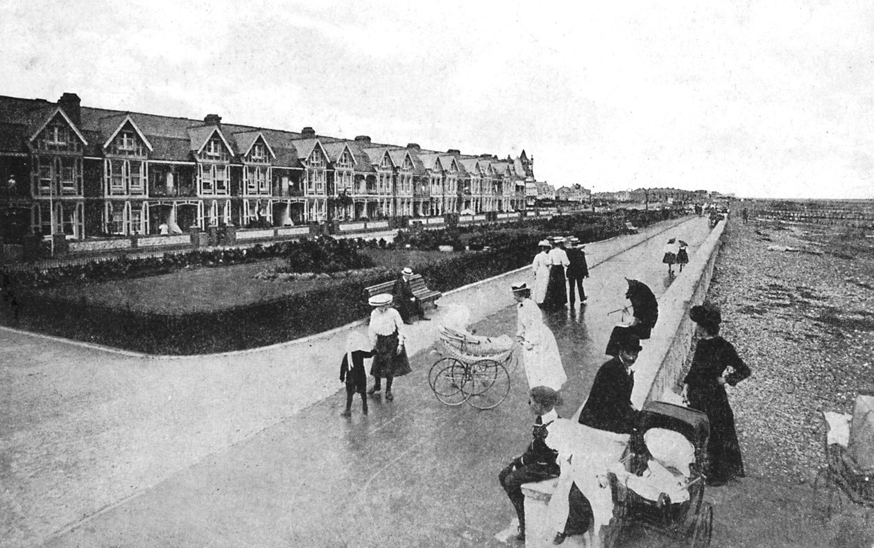 Családok sétálnak a New Parade-en, East Worthing, West Sussex, 1900-1920 alkotó: Unbekannt