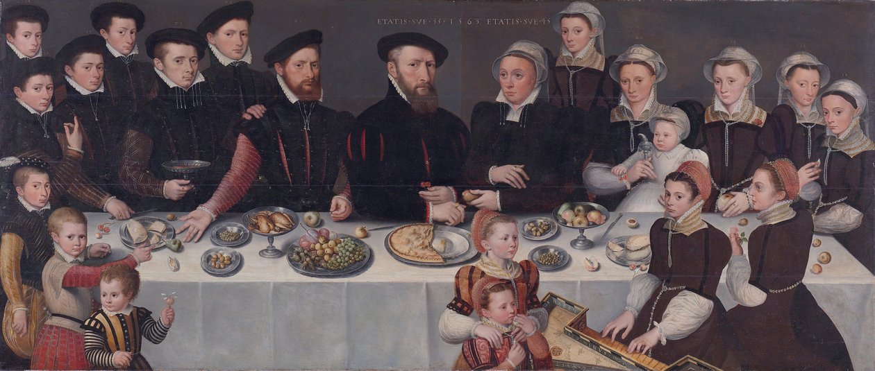 Pierre de Moucheron middelburgi és antwerpeni kereskedő családi portréja, felesége Isabeau de Ge alkotó: Unbekannt