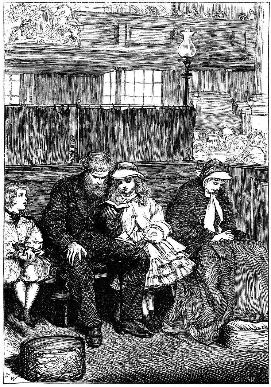 Család a vasárnapi istentiszteleten a Box Pew-ben, London, 1862 alkotó: Unbekannt