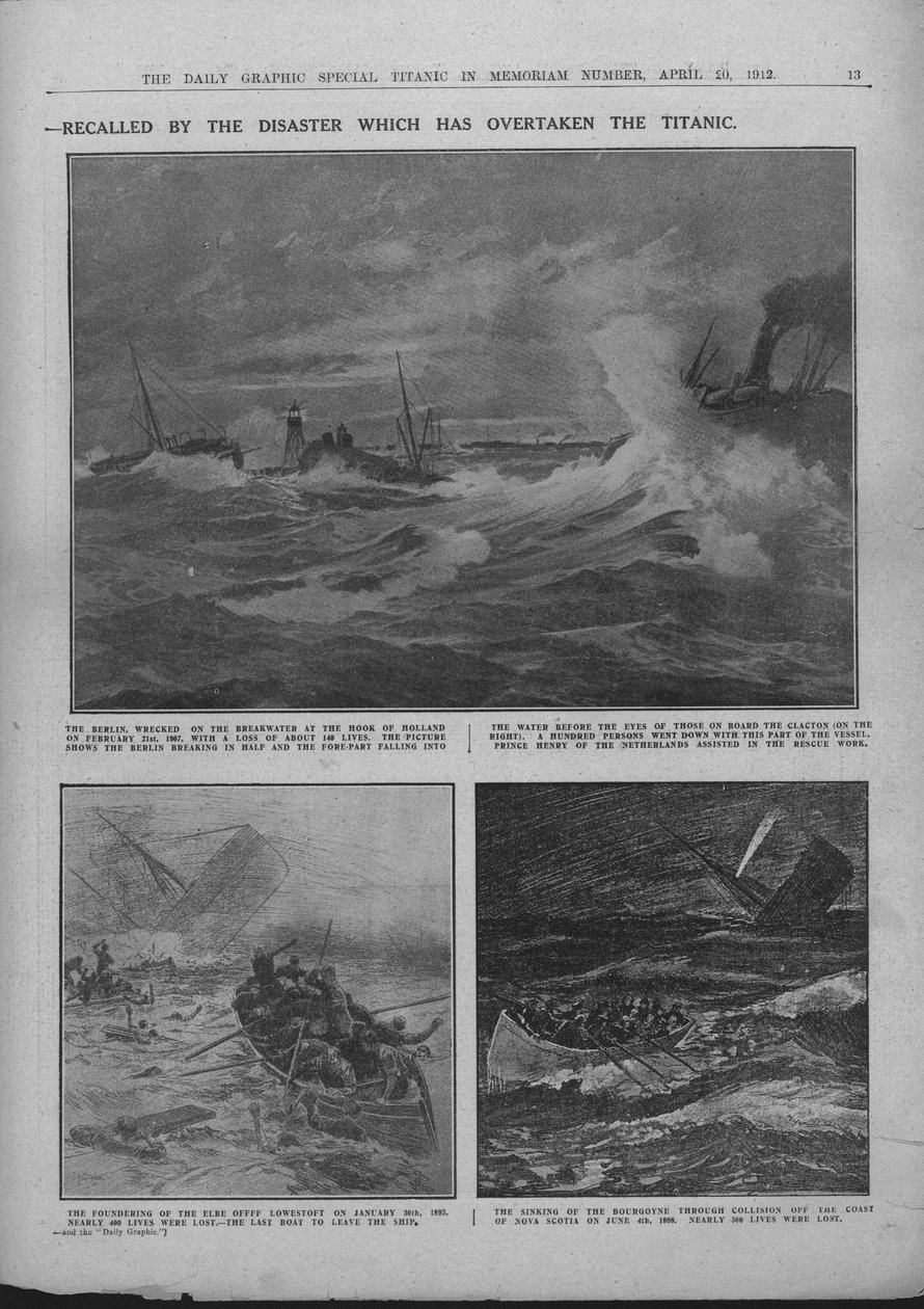 A régmúlt idők híres roncsai: Néhány történelmi katasztrófa a tengeren, 1912. április 20. alkotó: Unbekannt