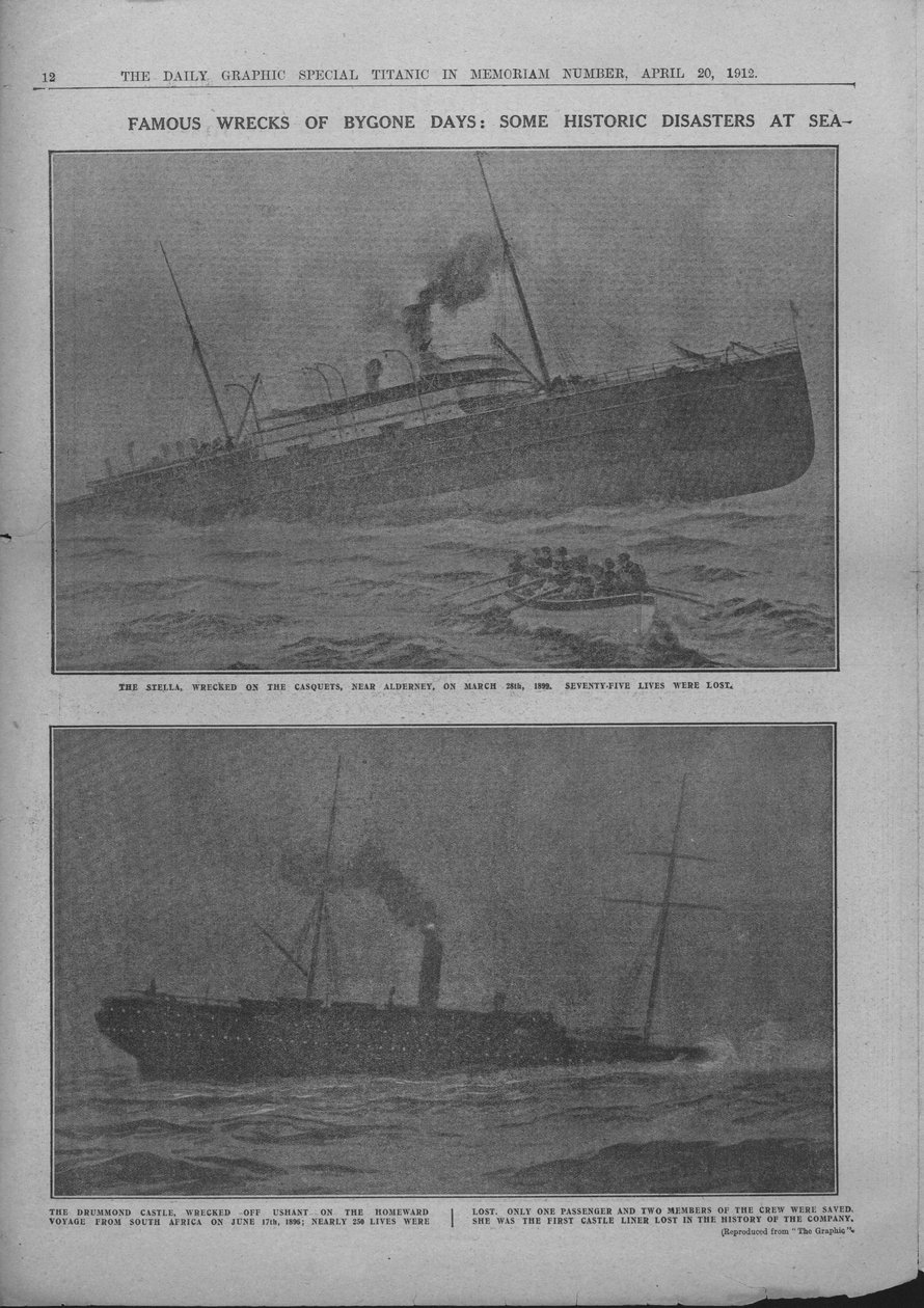 A régmúlt idők híres roncsai: Néhány történelmi katasztrófa a tengeren, 1912. április 20. alkotó: Unbekannt