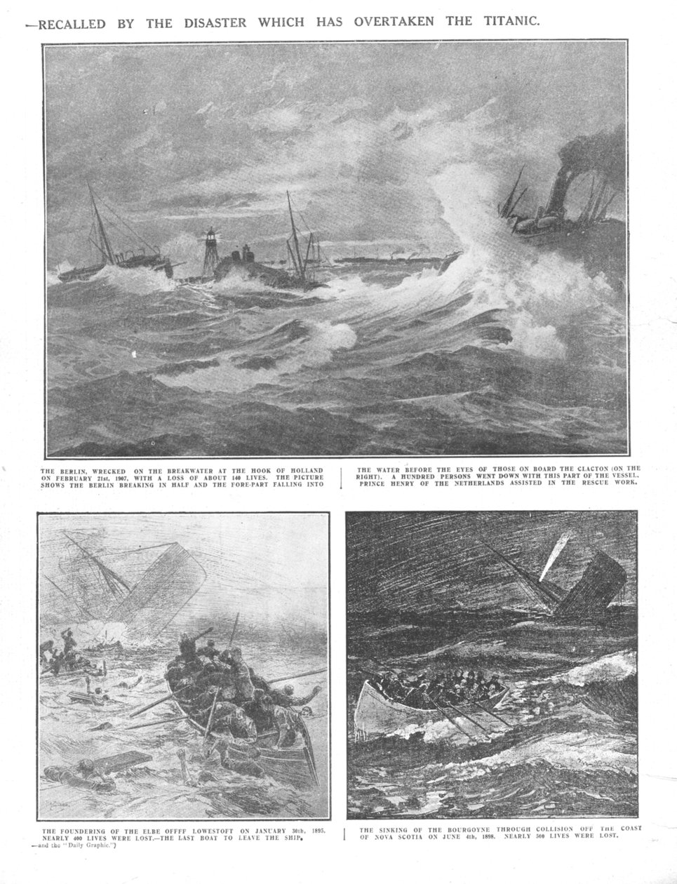 A régmúlt idők híres roncsai: Néhány történelmi katasztrófa a tengeren, 1912. április 20. alkotó: Unbekannt