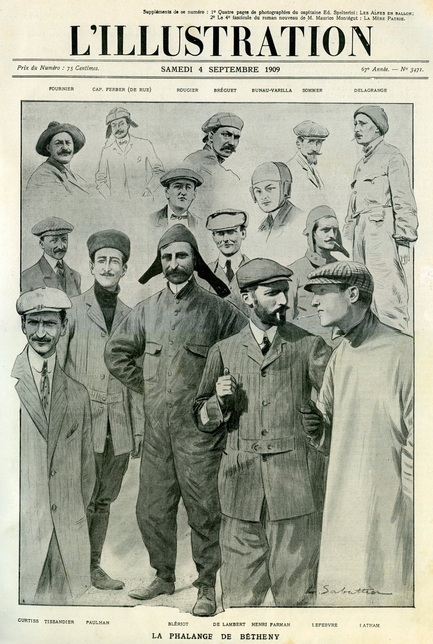 Híres repülők, a LIllustration borítója, 1909. szeptember 4 alkotó: Unbekannt