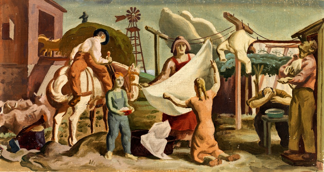 Farm Life falfestmény, kb. 1933-1943. alkotó: Unbekannt
