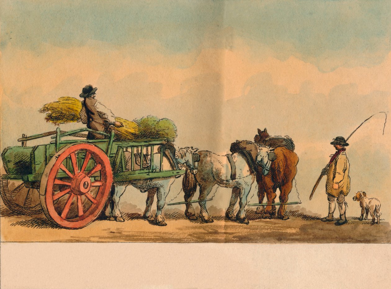 Mezőgazdasági munkások és szekér, 1797. alkotó: Unbekannt
