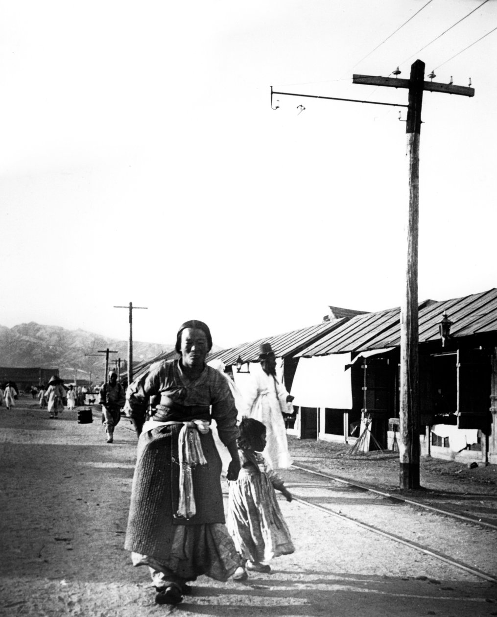 Apa és gyermeke, Szöul, Korea, 1900 alkotó: Unbekannt