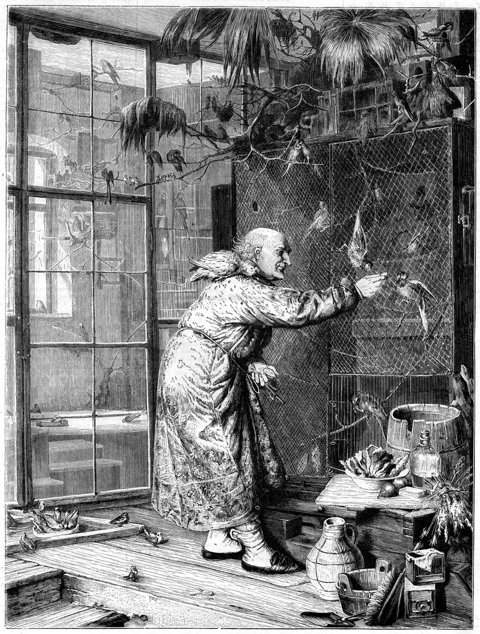 A házi kedvencek etetése, 1880 alkotó: Unbekannt