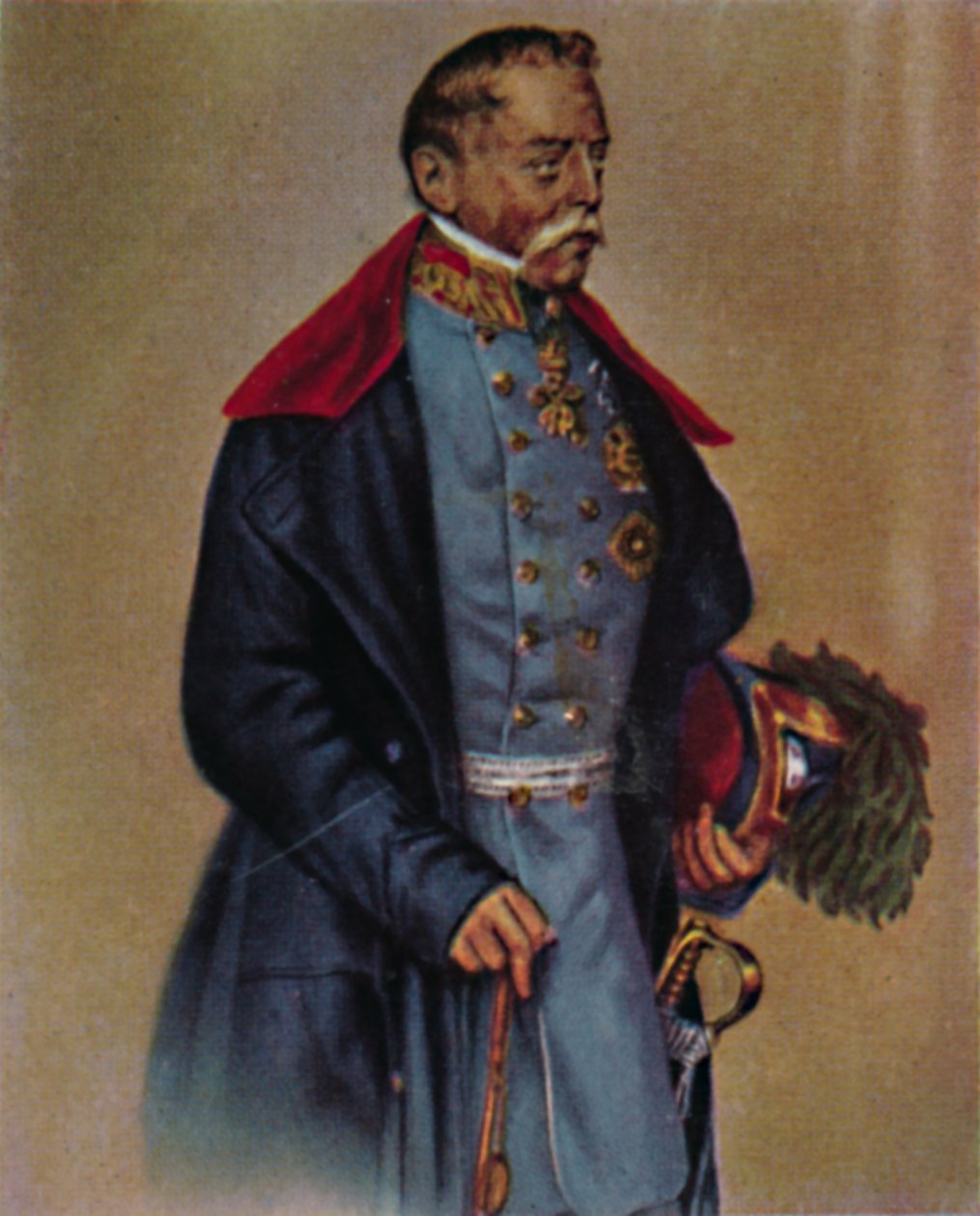 Radetzky gróf tábornagy 1766-1858. - Kriehuber festménye, 1934. alkotó: Unbekannt