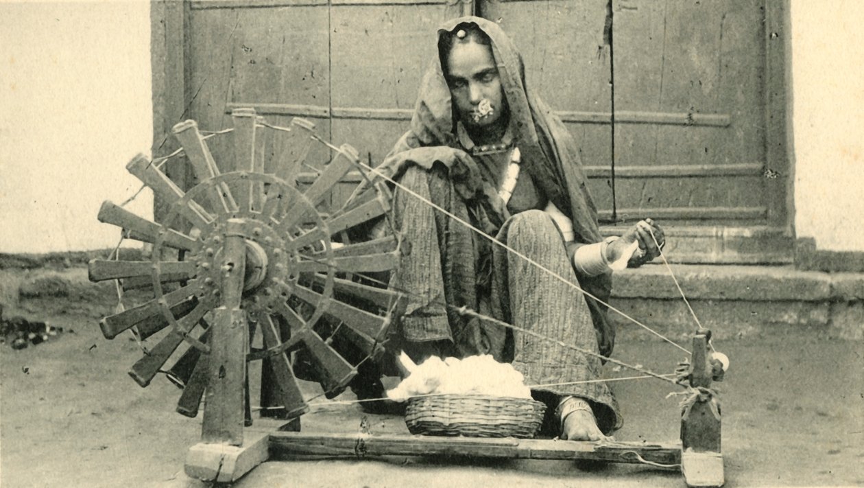 Női spinning, Jaipur. alkotó: Unbekannt
