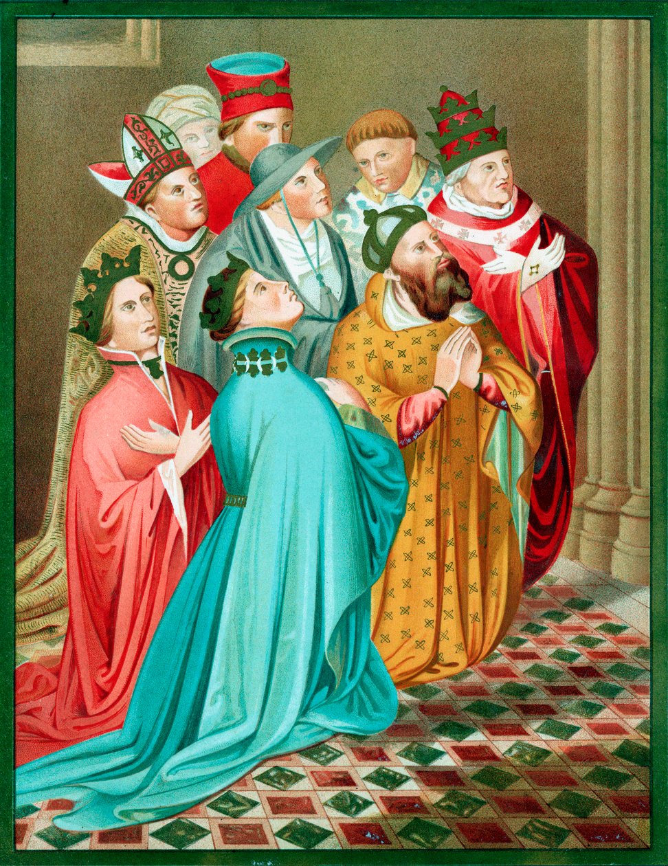 Aragóniai I. Ferdinánd és királynője imában, 1417, 19. század közepe alkotó: Unbekannt