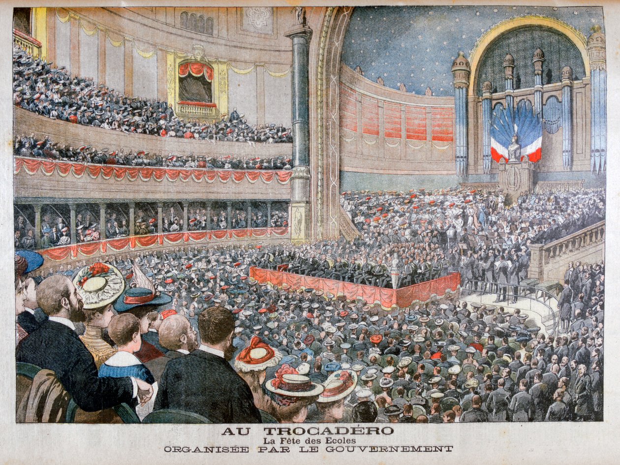 Állami Iskolák Fesztiválja a kormány által a párizsi Trocaderoban, 1904-ben alkotó: Unbekannt
