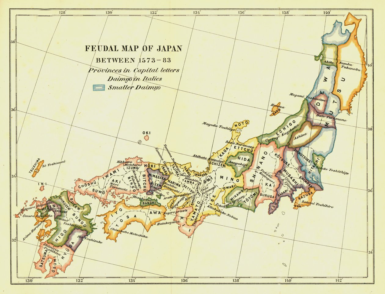 Japán feudális térképe 1573-83, 1903 között. alkotó: Unbekannt