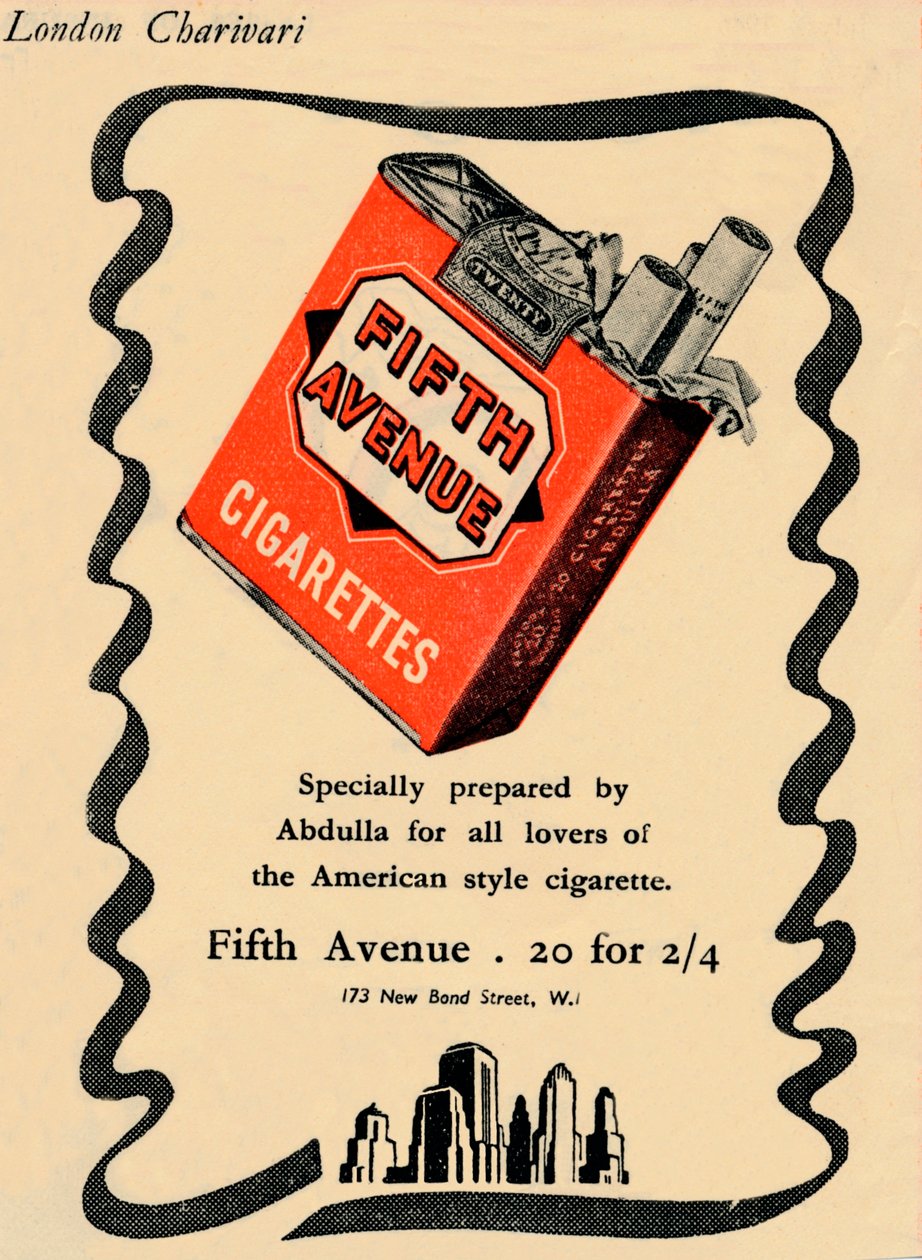 Fifth Avenue Cigarettes, 1946 alkotó: Unbekannt