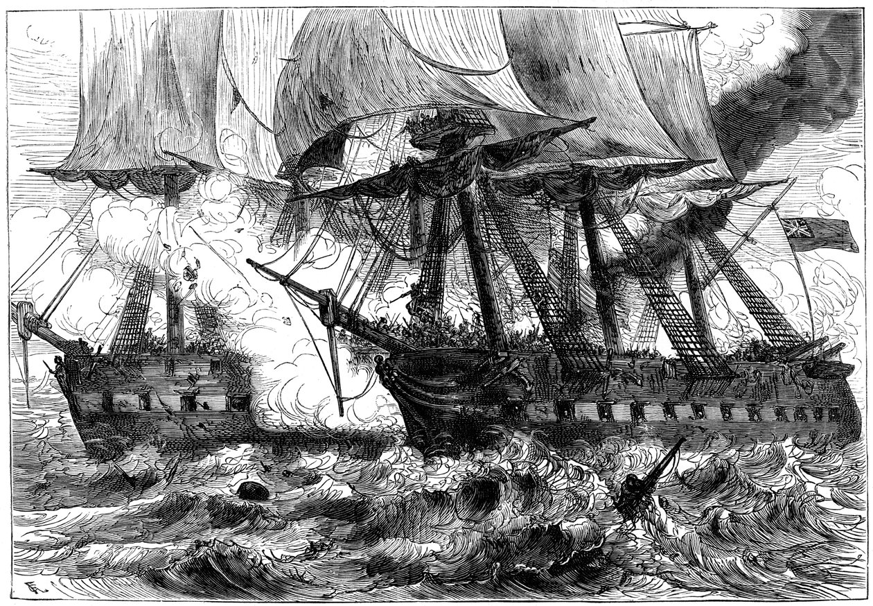 Harc a USS Chesapeake és a HMS Shannon között, 1813 c1880 alkotó: Unbekannt